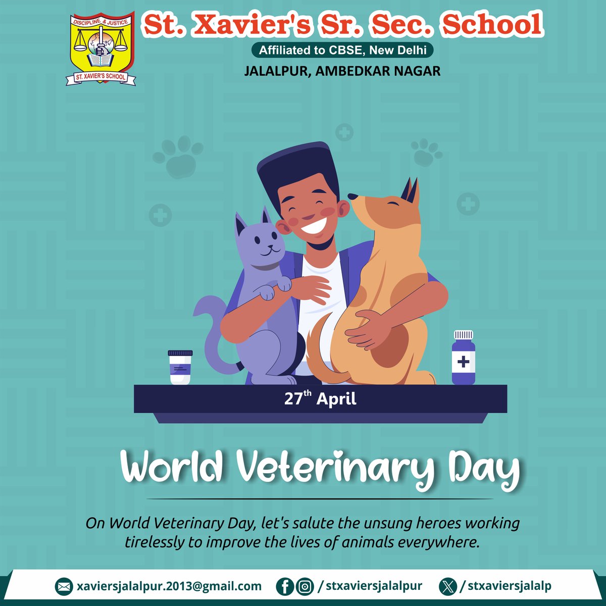 Happy World Veterinary Day! Let's appreciate the incredible work of veterinarians in ensuring the health and happiness of animals.

#WorldVeterinaryDay #VeterinaryDay #AnimalHealth #AnimalDoctors #Veterinarian #AnimalClinic