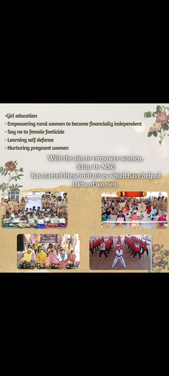 Day by day #WomenPower is increasing,they participate in every field but to maintain their Self Esteem 
Saint Dr MSG  encouraged them for strong  willpower and improved their life by helping them like Kul Ka Crown initiative ,Safe motherhood,self esteem and many more initiatives.