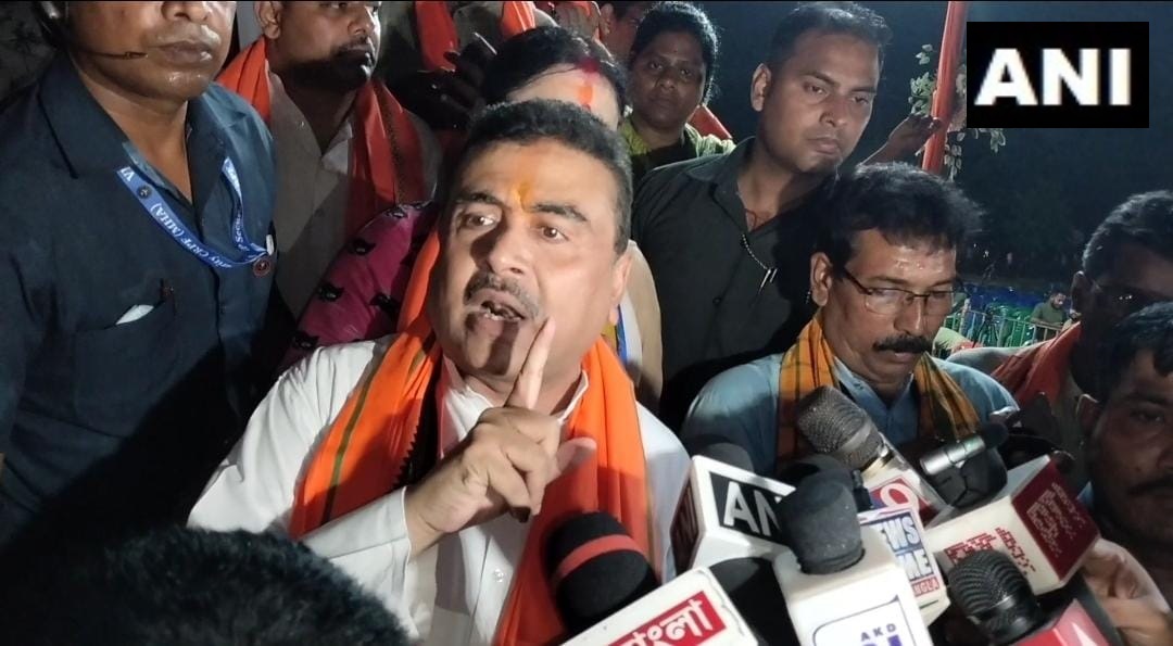 Paschim Medinipur, West Bengal | Bengal Assembly LoP Suvendu Adhikari says, 'All the weapons found in Sandeshkhali are foreign. Explosives like RDX are used in horrific anti-national activities. All these weapons are used by international terrorists. I demand to declare Trinamool…