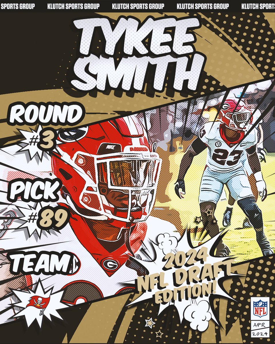 Congrats @TykSmith on being selected 89th overall by the @Buccaneers!