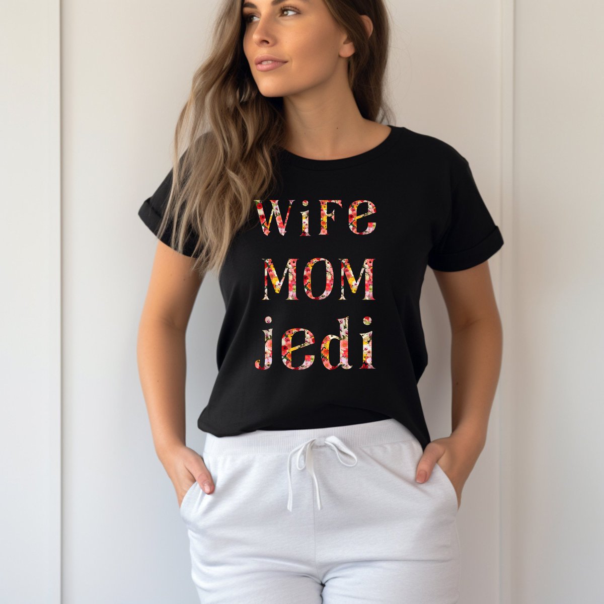 Wife Mom Jedi cool shirt for warrior mom 😎💪😄 Shop now! spreadshirt.com/shop/design/wi… #MothersDay #JEDIMOM #MommyClub #momlife #momanddaughter #momgifts