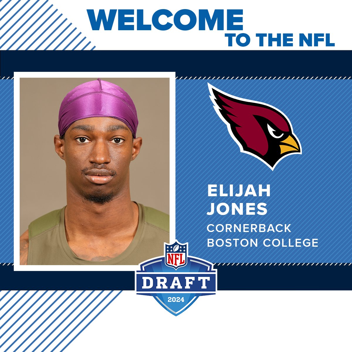 With the 90th overall pick in the 2024 NFL Draft, the Arizona Cardinals selected cornerback Elijah Jones from Boston College. MORE: 12news.com/article/sports…