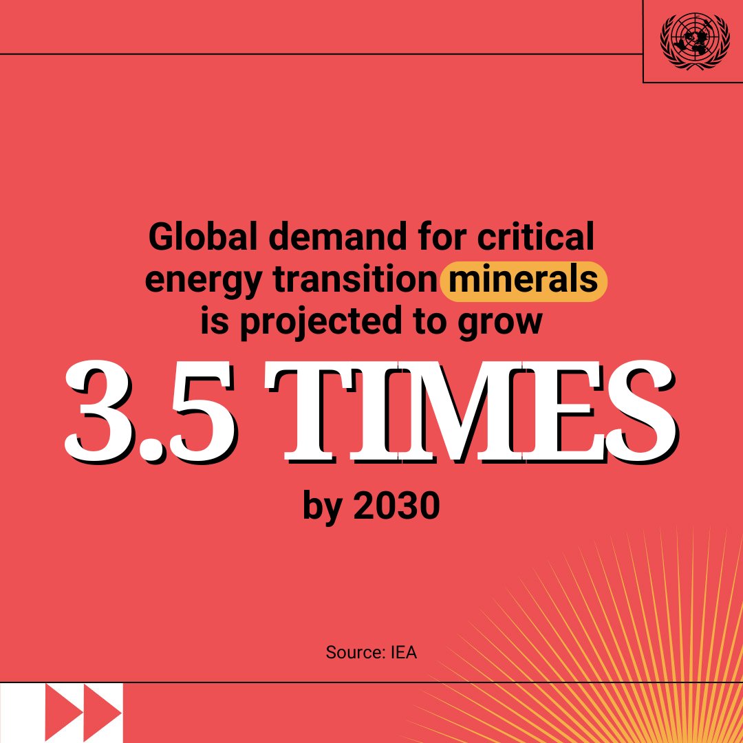 As the demand for renewable energy grows, so does the demand for the critical minerals. @UN Secretary-General @antonioguterres has launched a panel to ensure these materials are extracted, processed & transformed sustainably & equitably. Learn more: un.org/en/climatechan…