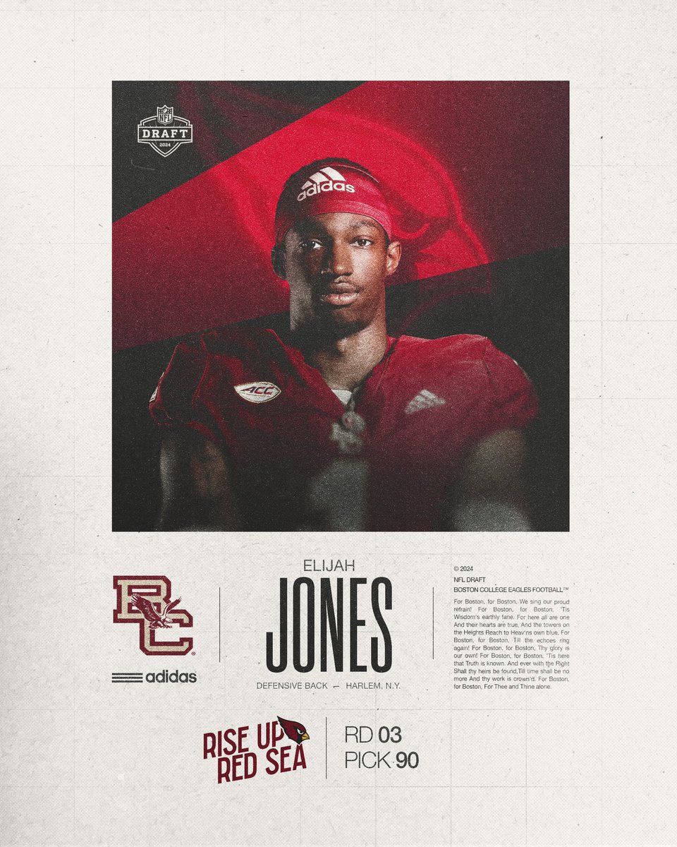 Headed to the desert! 🦅 With the 90th overall pick in the 2024 #NFLDraft , the @AZCardinals select DB Elijah Jones!