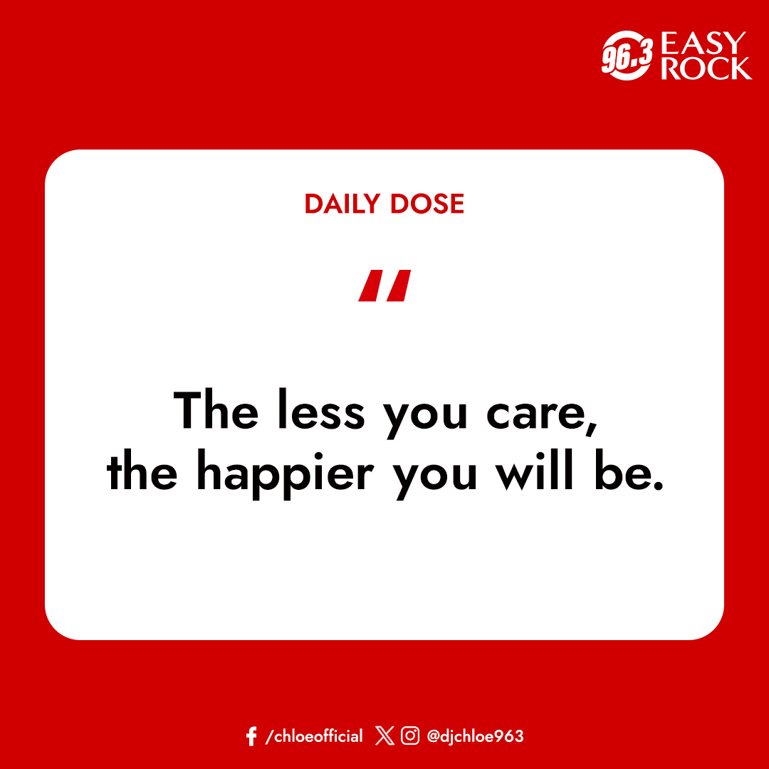 Don't stress over things you have no control of! Tune in to #DailyDose ON-AIR and online HERE: easyrock.com.ph