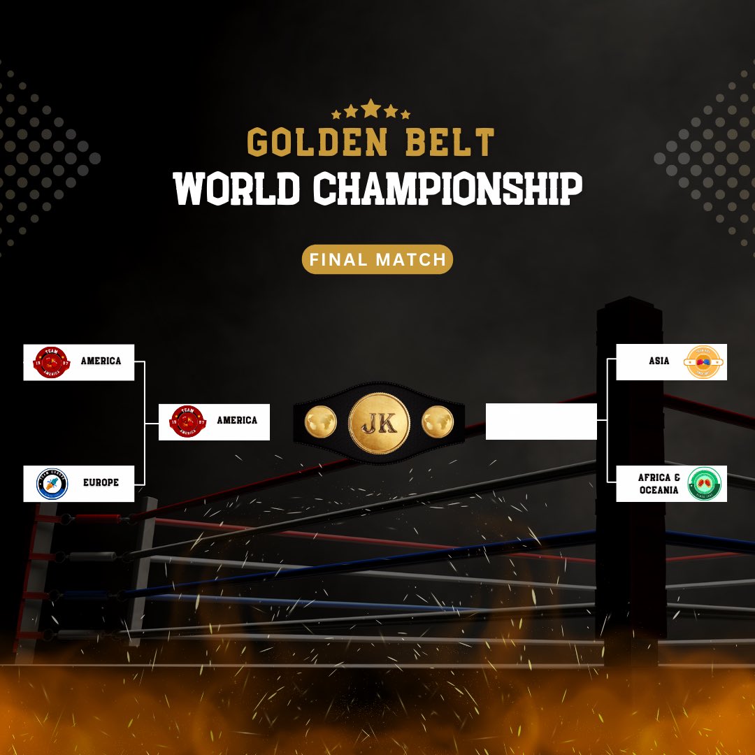 #GoldenBeltWorldChampionship Congratulations America for winning Round 1 of the Golden Belt World Championship! We move to the next round! Please be ready for it 🥊