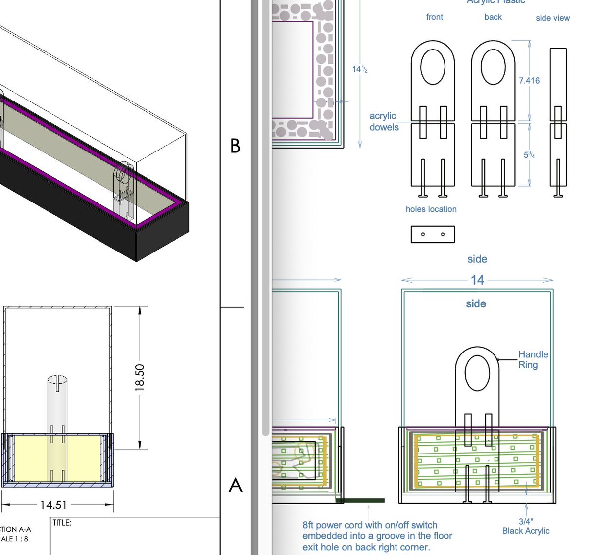 Blueprints and measurements and a glass of wine. This is really happening. #secretproject