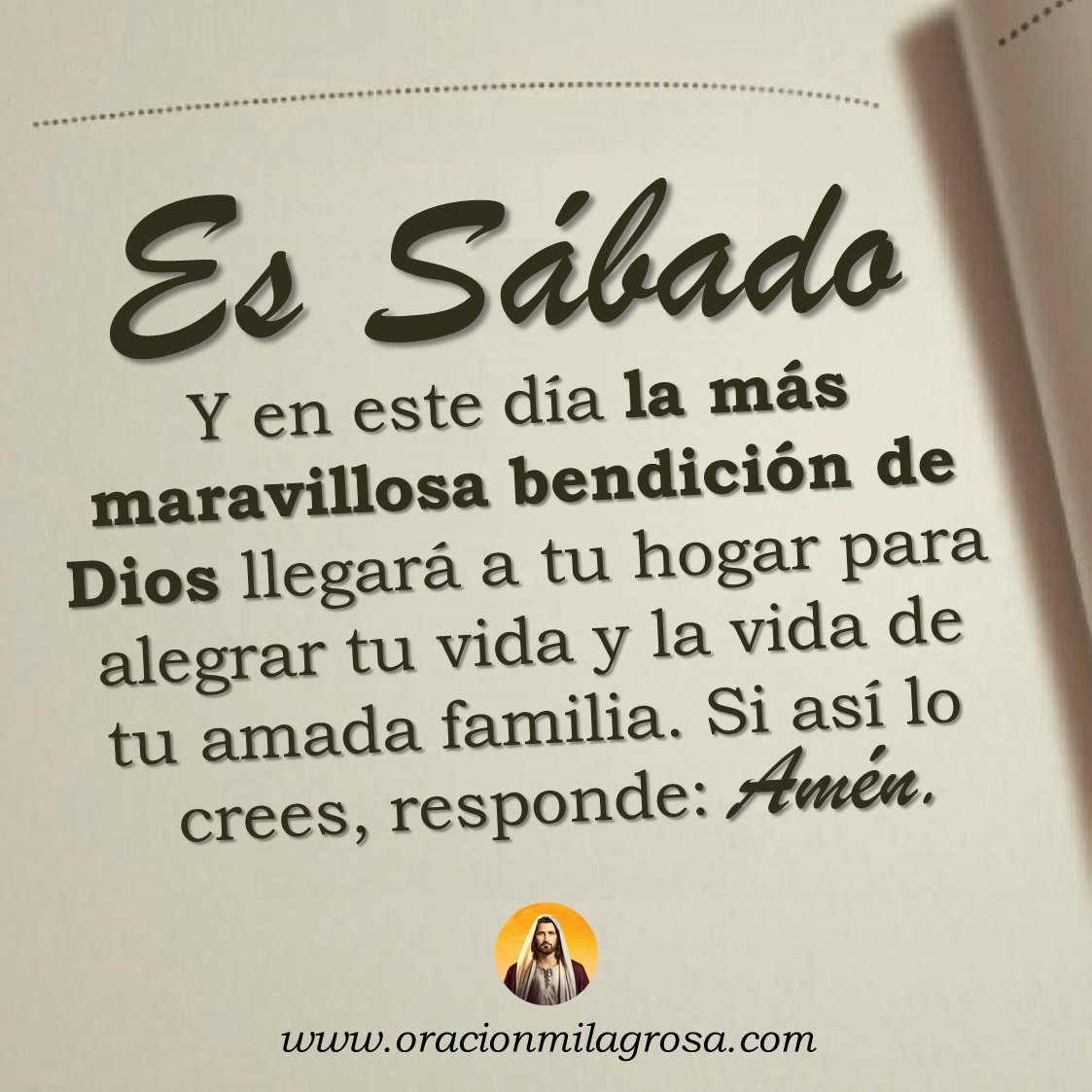 De la mano de Dios hoy será un sábado de bendiciones y milagros, Amén 🙏