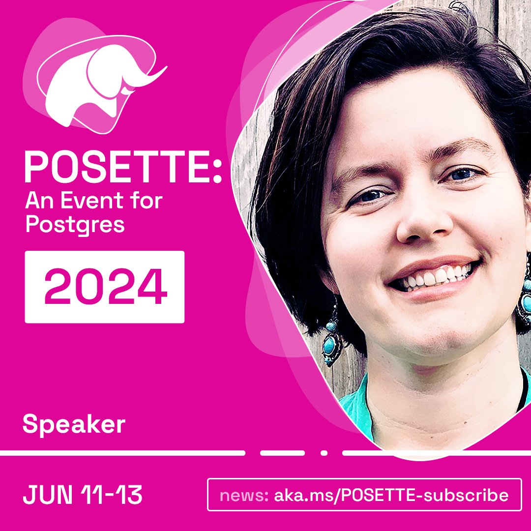 I'll be speaking at @PosetteConf, a virtual conference of PostgreSQL talks happening from June 11-13. 
Save the date!

citusdata.com/posette/2024