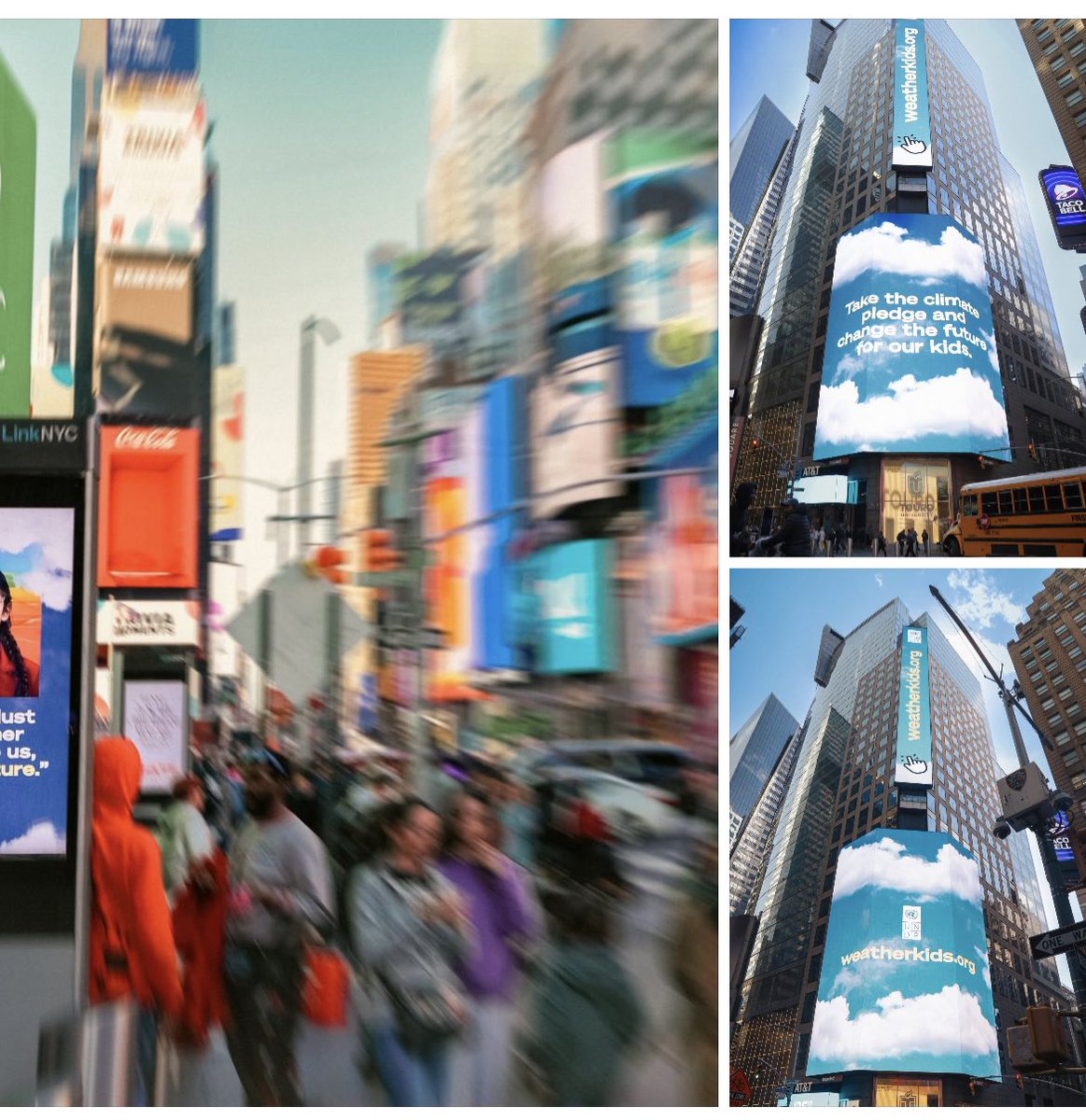 Ready to change the weather forecast for good?

Our #WeatherKids took over #TimesSquare in New York City urging everyone to take #ClimateAction for the children in your life. 

Sign our climate pledge NOW and learn more about what you can do for our 🌍 : weatherkids.org