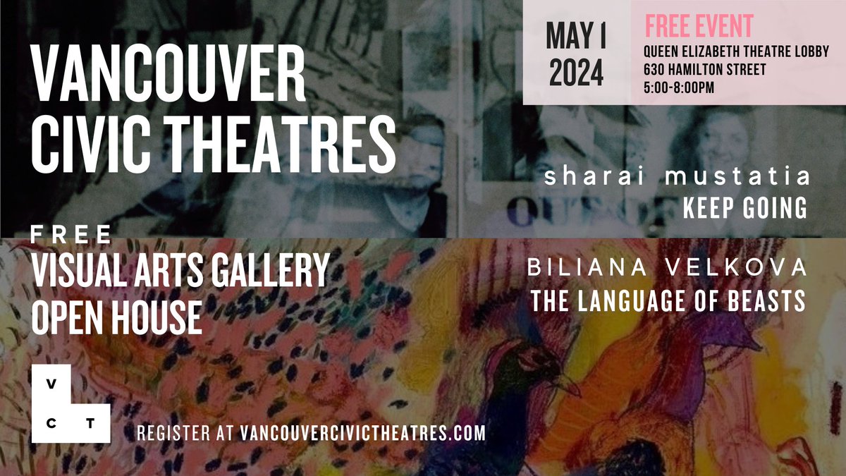 NEXT WEEK 🎨 FREE Visual Arts Open House: May 1 at 5pm in the QET lobby! Explore our current visual arts exhibition featuring the evocative photographic work of Sharai Mustatia and the vibrant paintings of Biliana Velkova. LEARN MORE & REGISTER: bit.ly/4aD7bX8