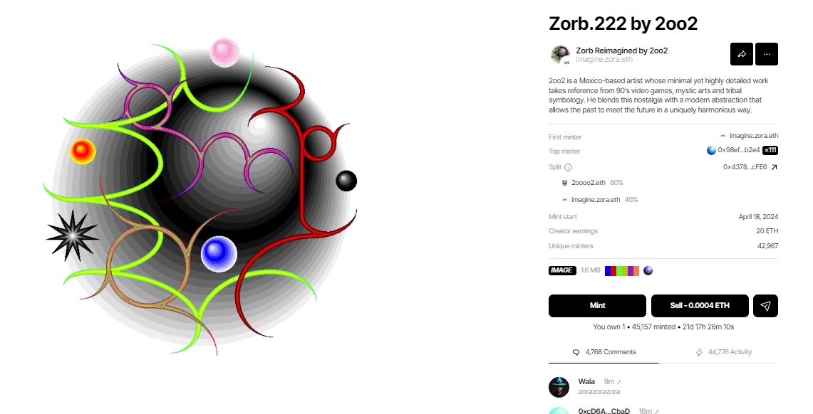 AirdropsBig's tweet photo. NFT Zorb.222 by 2oo2 shilleado por @ourZORA 
#Airdrop 2x1

https://t.co/4jTJFFZt4x https://t.co/KjjfAxNz0k