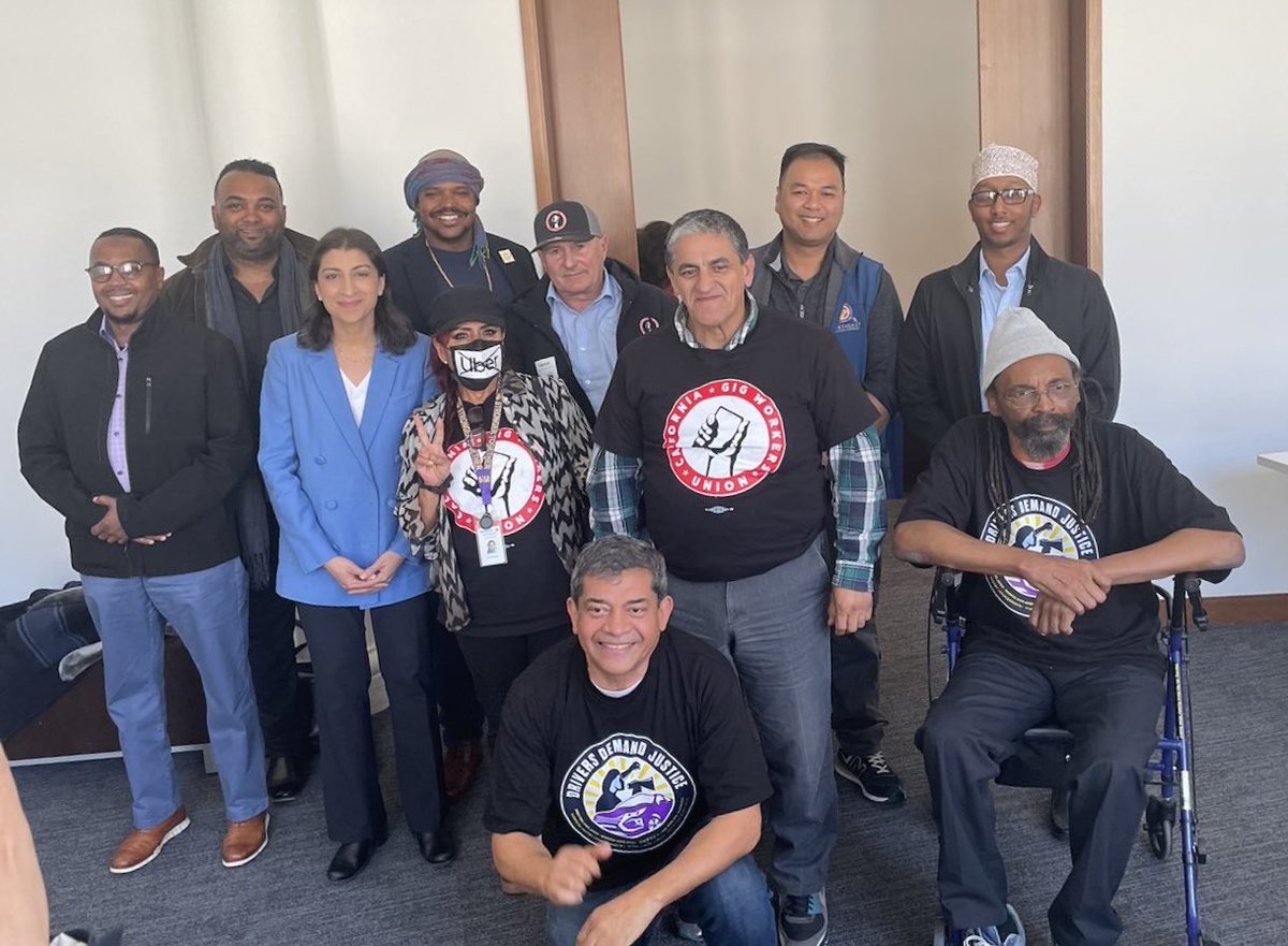 Grateful for the chance to meet with drivers from across the country and learn about their efforts to organize and tackle challenges they face with gig platforms, from declining pay rates to opaque algorithms to arbitrary suspensions. Thanks to @SEIU & @32BJSEIU for convening.