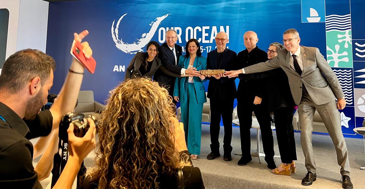 As Co-chair of the BlueEconomy & FinanceForum, AmbassadorSeid🇵🇼 was honored to present on a panel titled “From Greece to Nice” at the #OOC in Greece 🇬🇷 The panel was organized to officially pass Greece’s leadership in organizing OOC to France & the organization of the next #UNOC