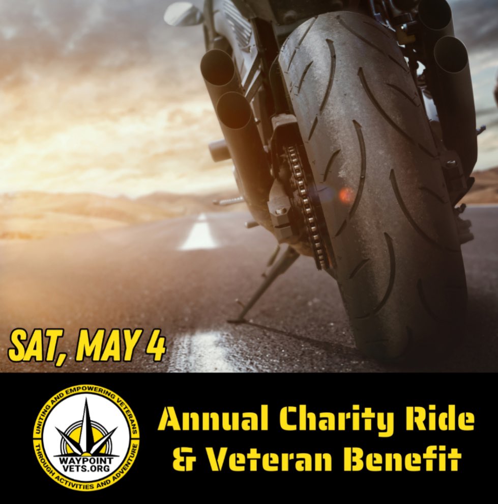 1 WEEK AWAY!!!!  Our 4th annual charity ride &amp; veteran benefit is coming soon!  RSVP and get all of the details at facebook.com/events/1061320….  Can’t make it? Donations accepted at WaypointVets.org/Support.   #WaypointVets #StrongerTogether