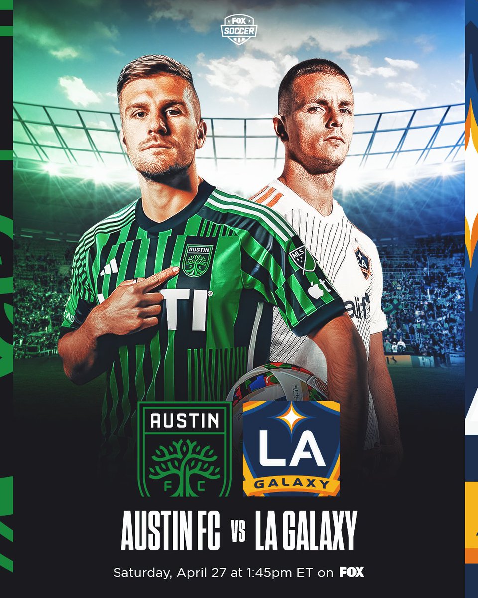 It's MLS MATCHDAY on FOX! 🏟️ A western conference showdown between Austin FC and LA Galaxy kicking off at 1:45PM ET 🍿