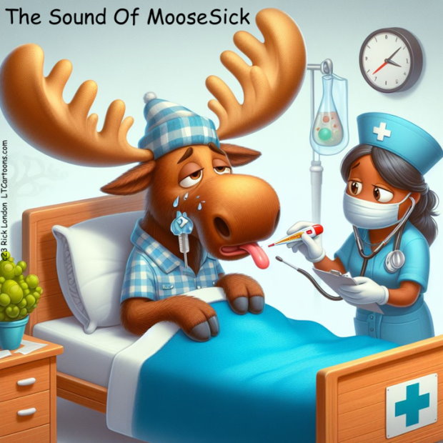 Sound Of Moose Sick by @RickLondon #Cartoons #moose #hospitals #sick #doctors #nurses #soundofmusic #thesoundofmusic #hillsarealive #humor #funnyart #funnycomics #funnycartoons #ltcartoons