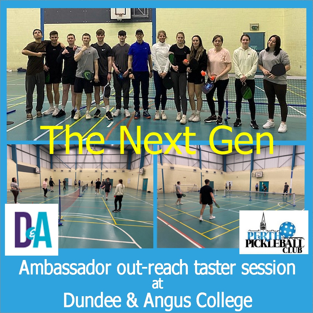 We are pleased to have completed the third in a series of ambassador out-reach taster sessions at Dundee and Angus College with Sports & Fitness students. It's been a great collaboration with the Active Campus Coordinator network👍 #pickleball #pickleballscotland #angusalive