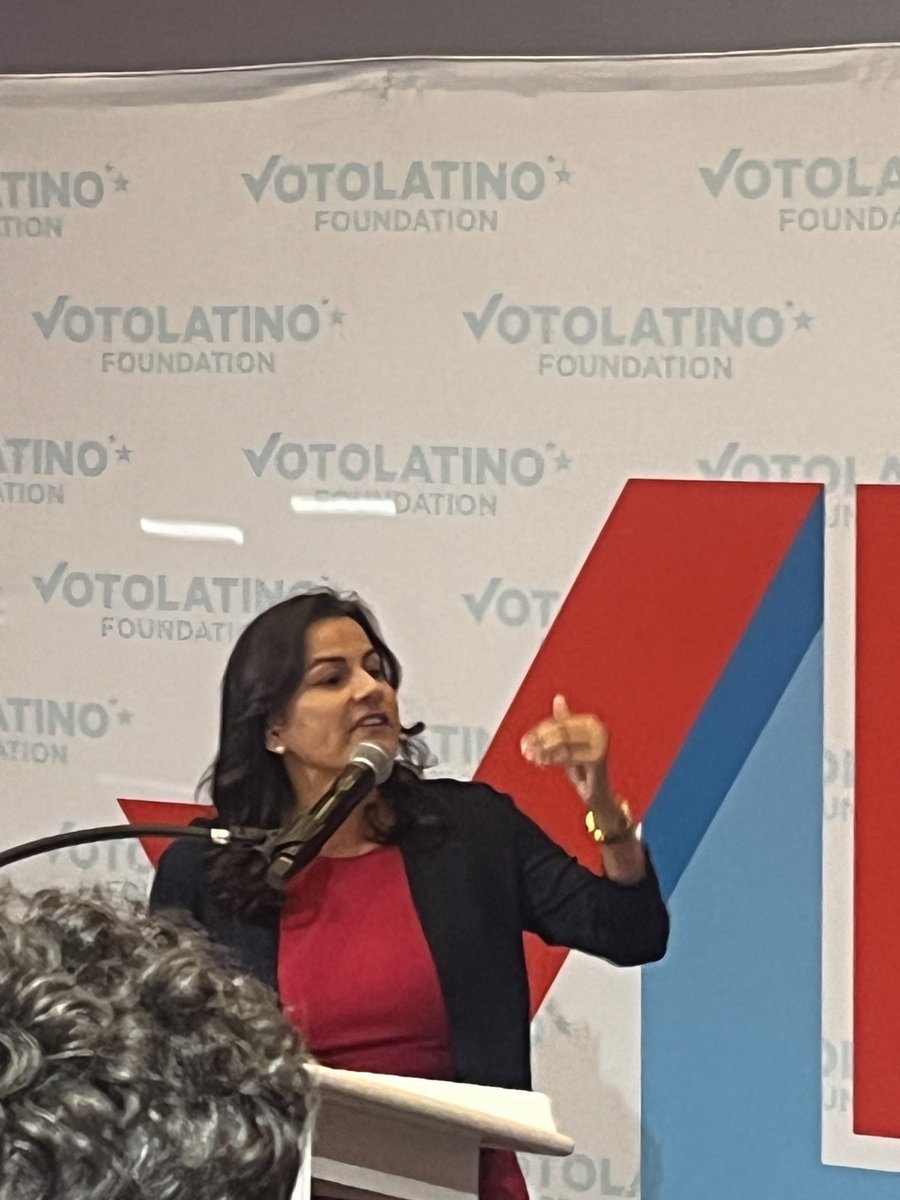 At Voto Latino party. Rep Nanette Barragán: Let’s get the word out before November. “Democracy is on the line, women’s health care is on the line and voting rights are on the line.”