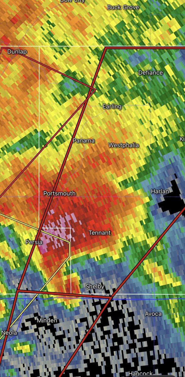 Violent tornado has just impacted Minden Iowa, tornado emergency now in effect for towns north including Tennant!