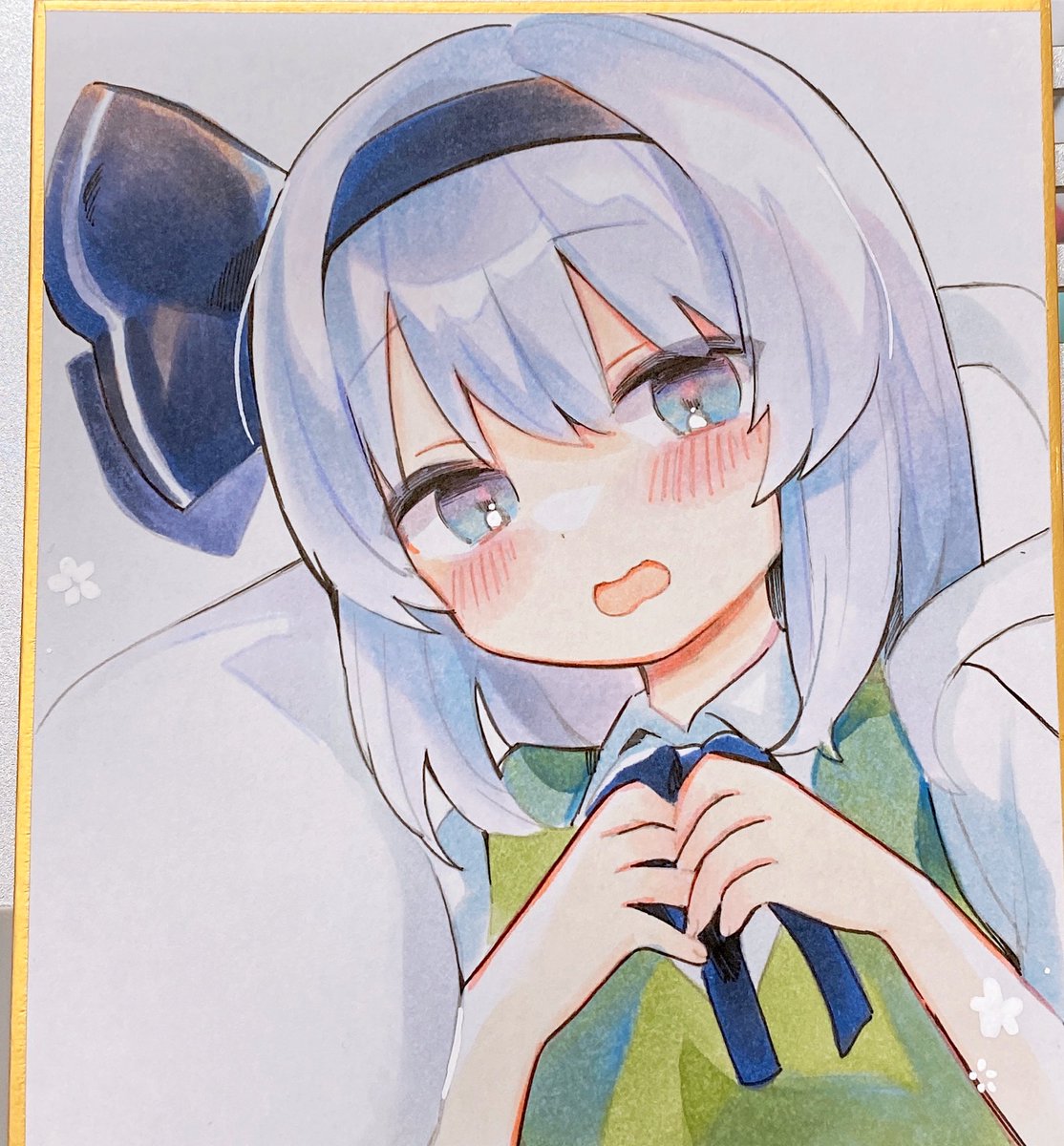 konpaku youmu 1girl solo looking at viewer blush open mouth short hair blue eyes  illustration images