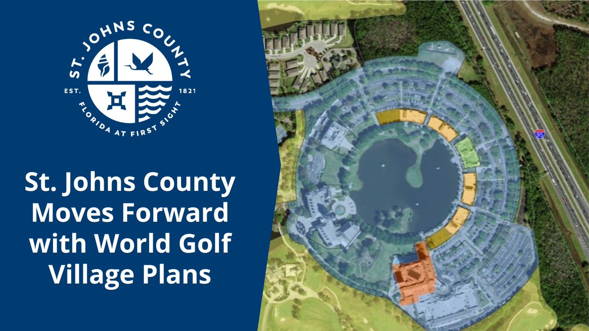 The BOCC approved the $5.5 million purchase of World Golf Foundation, Inc. (WGV) assets! This includes the Tour Production Building, WGV Parking, Hall of Fame, IMAX Theater, and the WGV Renaissance St. Augustine Resort grounds! FULL STORY: bit.ly/4bcKMj5 #MYSJCFL