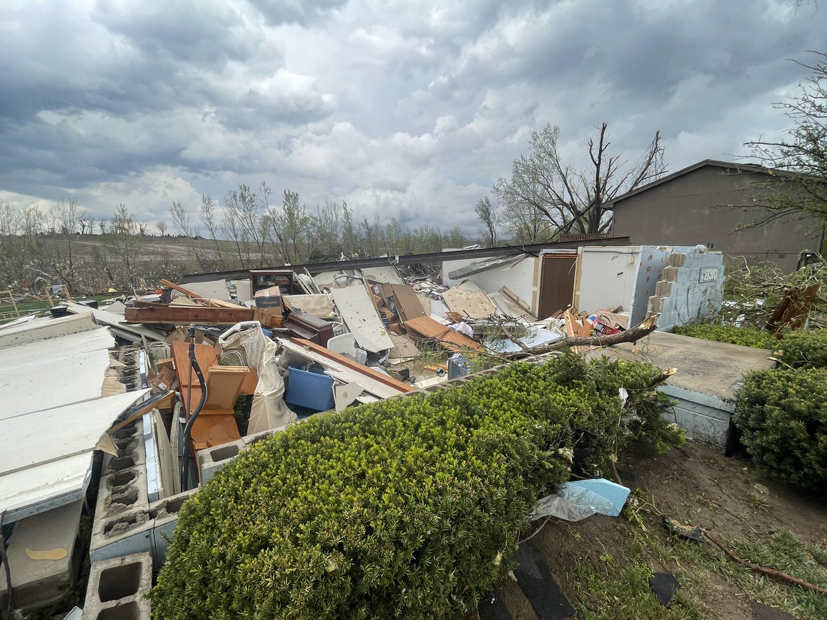 More damage photos out of the West side of #Elkhorn, Nebraska after a significant tornado impacted the area earlier this afternoon. Clean up is under way slowly, but there is CATASTROPHIC house damage observed in the area. <a href="/NWSOmaha/">NWS Omaha</a> #NEwx