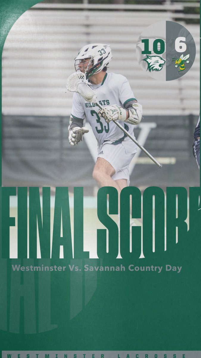 Westminster Lacrosse is moving on as they take down Savannah Country Day 10 to 6! #GoCats <a href="/ps_nation_/">Prep Sports Nation</a> <a href="/OfficialGHSA/">GHSA</a> <a href="/westminster_lax/">Westminster Lacrosse</a> <a href="/ILPreps/">ILPreps</a> <a href="/USALacrosseMag/">USA Lacrosse Magazine</a>