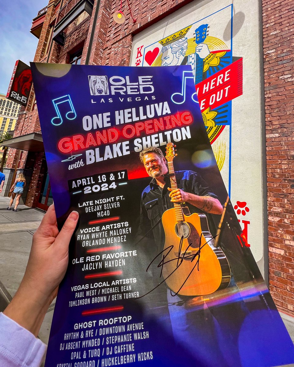 Looks like the Boss Man left this behind at Ole Red Las Vegas 👀

Who's itchin' to win an autographed <a href="/blakeshelton/">Blake Shelton</a> poster? 🤠🖊️

To enter:
🤠 Like this post
🤠 Make sure you follow us
🤠 Repost for a bonus entry!

Winner will be selected on Monday (4/29). Good luck y'all! 🤞