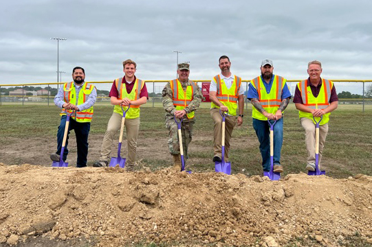 Col. Calvin Kroeger joined other members of the @USACE_SWD's Fort Worth District during a groundbreaking ceremony for a new childhood development center on @JBSA_Official. The April 19 event was hosted by Brig. Gen. Russel Driggers, Commander, JBSA and the 502nd Air Base Wing.