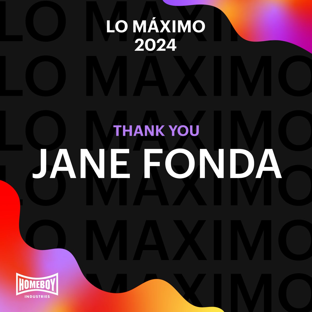 A HUGE shoutout and thank you to our dear friend, Board Member and host of Lo Máximo, Jane Fonda. Your unwavering support is truly inspiring and impacts the lives of many! We appreciate you.
