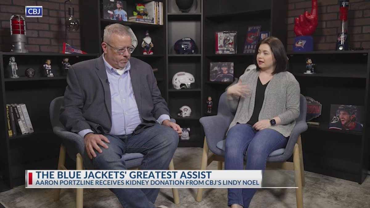 Blue Jackets reporter finds life-saving transplant donor on the team he covers. nbc4i.co/44fi2nN