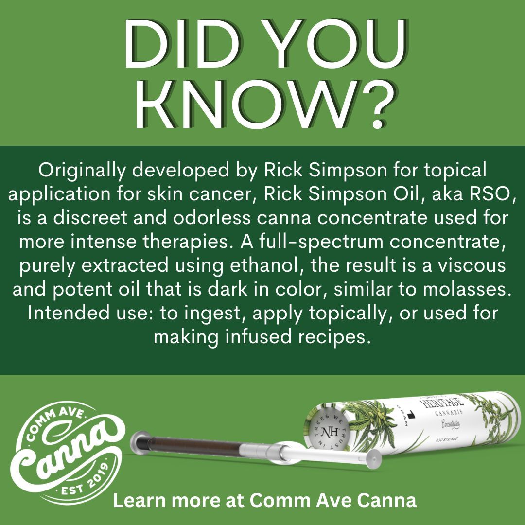 #RickSimpsonOil #RSO #NaturalMedicine #HolisticHealth #CBD #FullSpectrumOil #AlternativeMedicine #CBDHeals #THCtherapy #HealthyLiving #rsotreatment #Brookline #Dispensary #FamilyOwned #naturesheritage_ #commavecanna bit.ly/44hpXkh