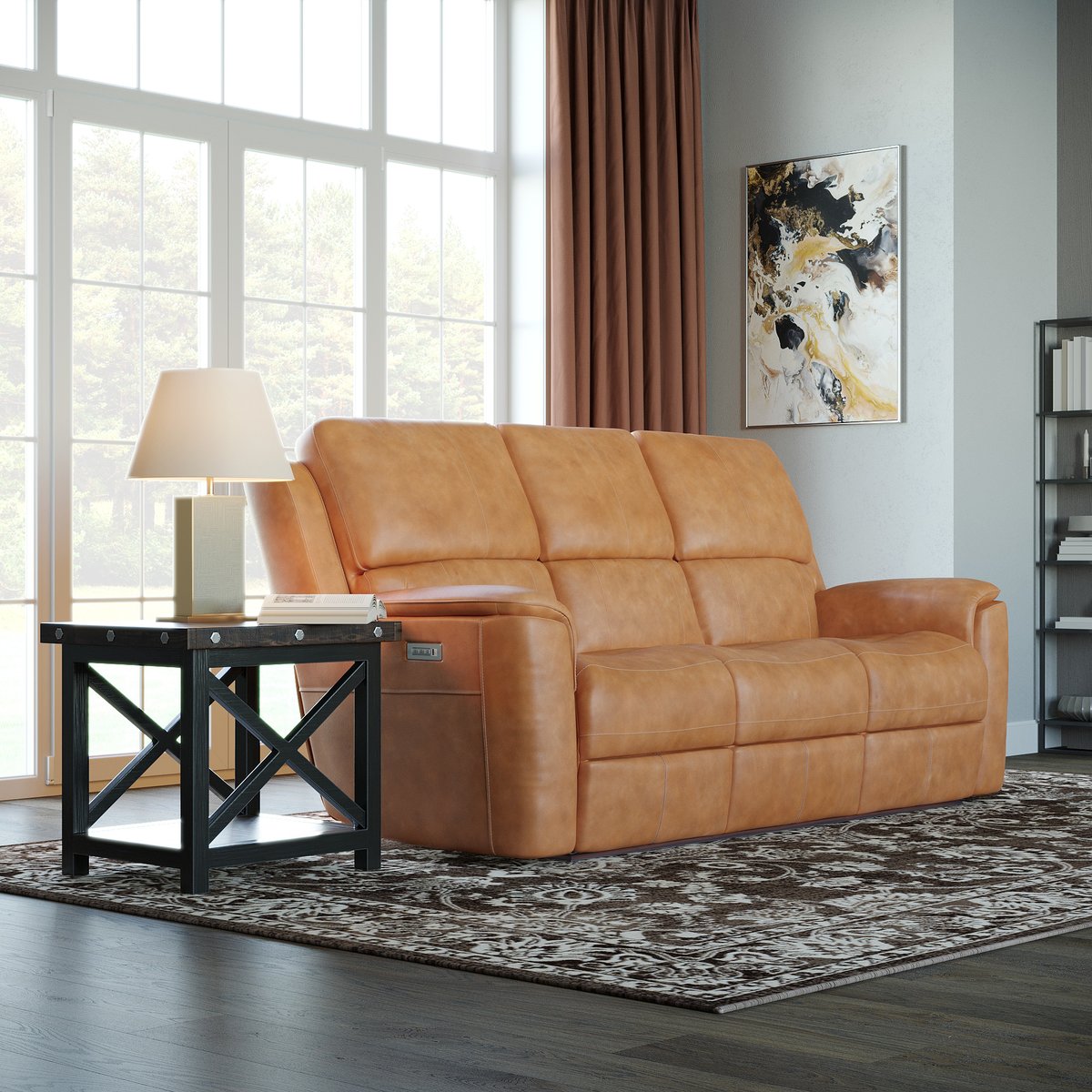 Discover luxury and comfort with the Henry Power Reclining Sofa, featuring a power-adjustable headrest for tailored relaxation. Upgrade your living space today. Visit: galleryfurniture.biz/44dlgYV