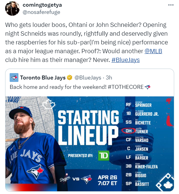 The loudest boos would go to Shapiro and Atkins were they to show their wretched faces. #BlueJays got royally dissed here. A long time coming and fully earned for their complete and utter incompetence. 
Read all about it!👇
jaysjournal.com/posts/blue-jay…