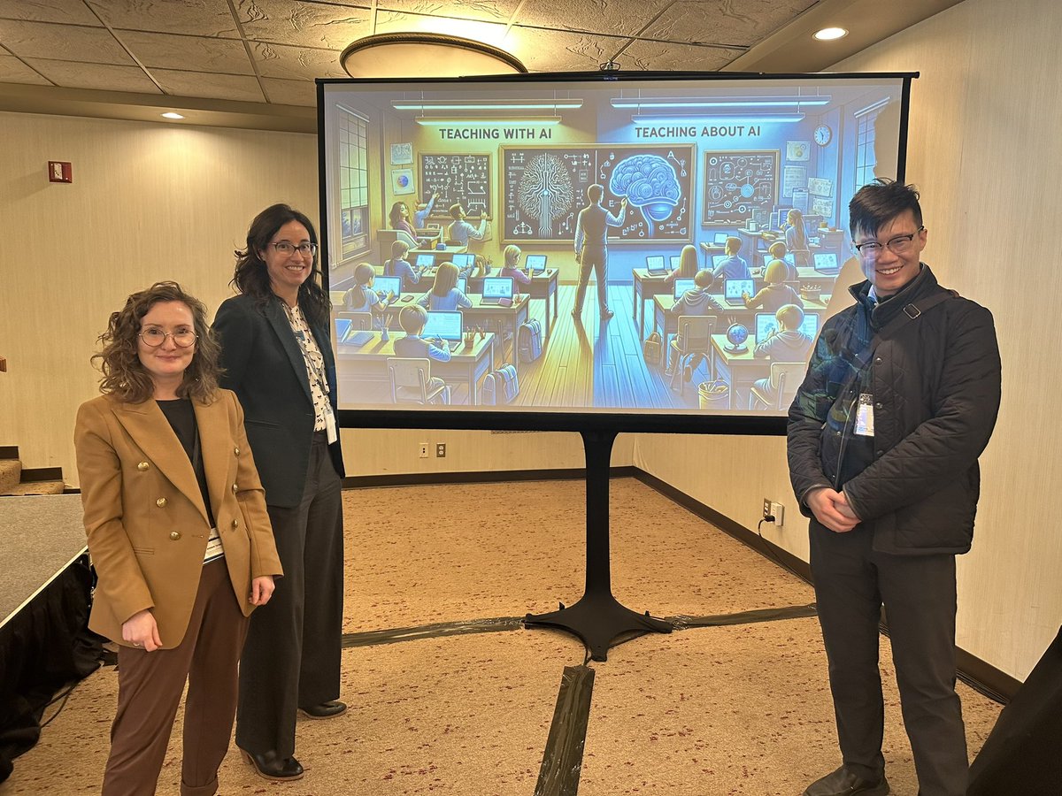 @AlishyaBurrell, Dr. Erika Dempsey (<a href="/VanKnitter/">Erika Dempsey</a>) and M3 Eddie Guo presenting a generative AI workshop on harnessing chatGPT in geriatric education, research and administration! So much great discussion and idea generation

<a href="/CanGeriSoc/">Canadian Geriatrics</a> #CGS2024