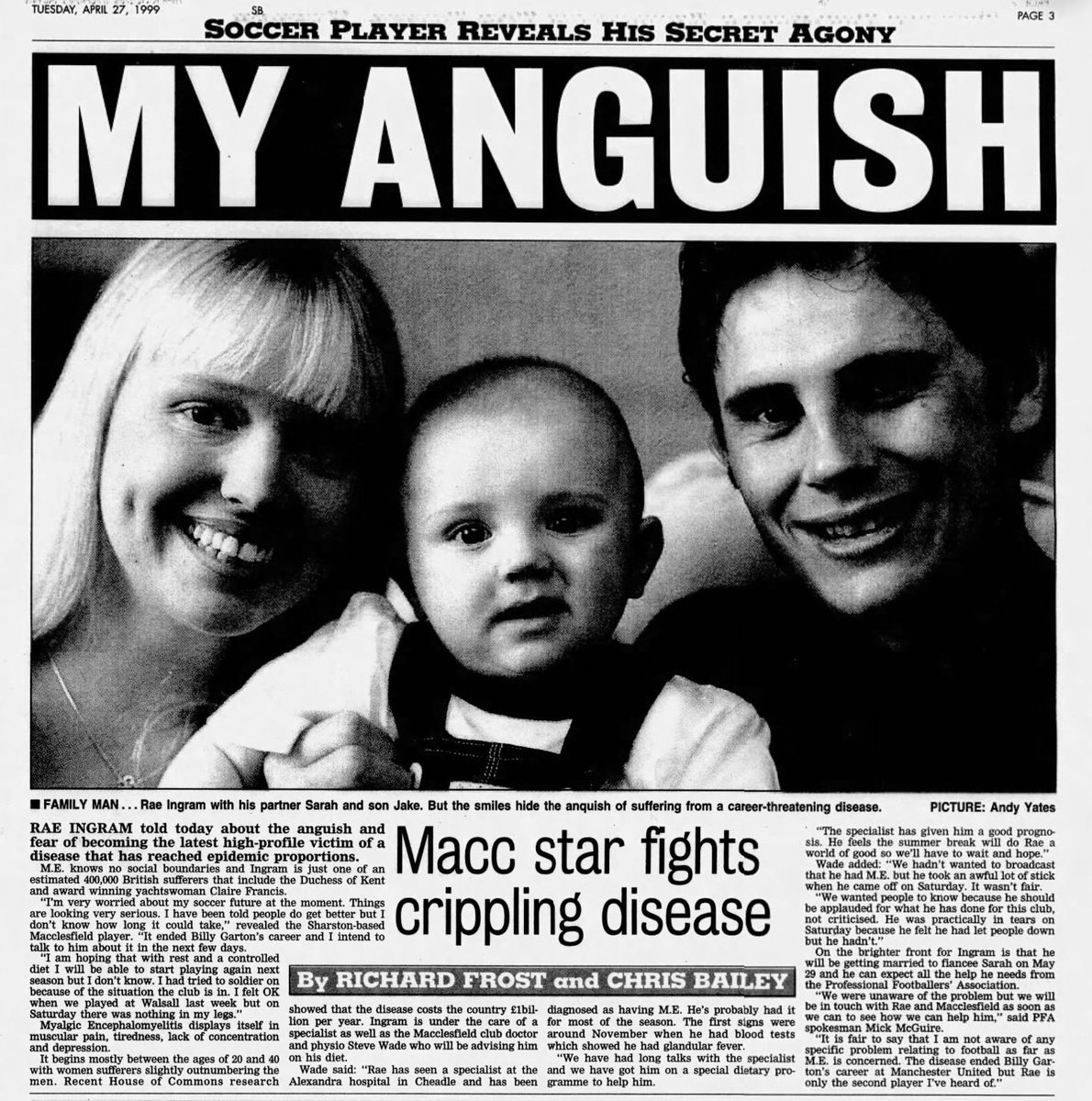 Today, a quarter of a century ago. Manchester Evening News, England. 27th April 1999. #myalgice #MyalgicEncephalomyelitis #cfs #cfsme #mecfs #chronicfatiguesyndrome.