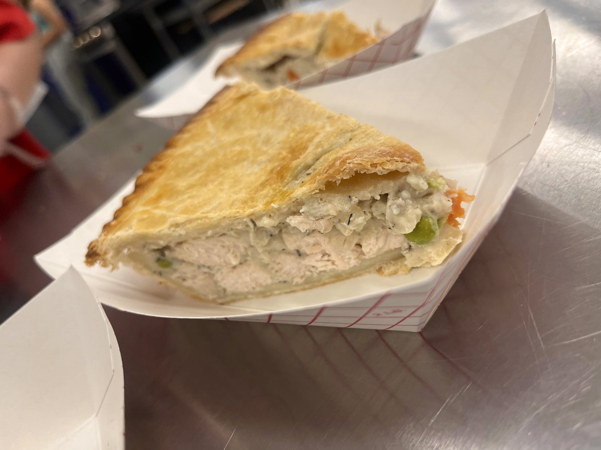 Culinary 2 students were hard at work these last few days making chicken pot pies 🥧 They continued practicing their dough techniques to make the crust, prepped + cooked their chicken and veggies, and made delicious gravy from scratch! #Empower95