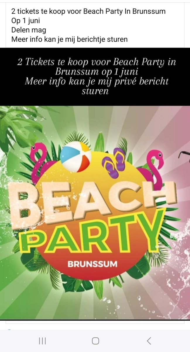 #BeachParty #Brunssum #Limburg 
Te koop 2 #tickets