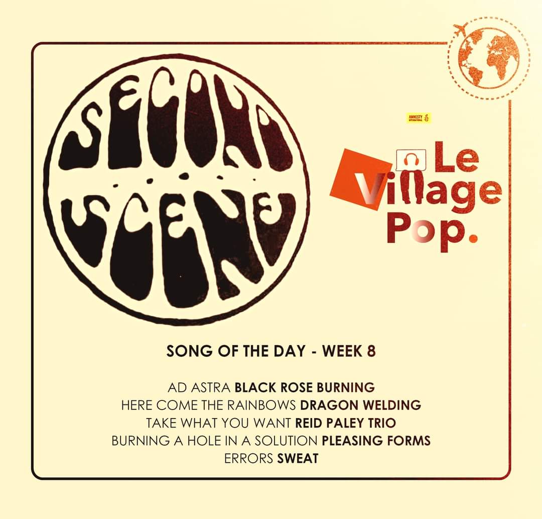 SECOND SCENE presents the Song of the Day Week 8 on @Le Village Pop Radio. @blkroseburning @WeldingDragon Reid Paley @PleasingForms Sweat. Pittsburgh to Paris!