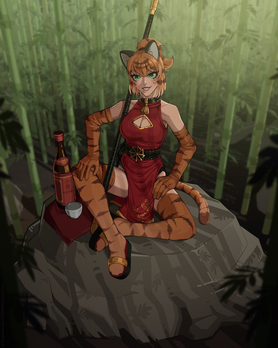 'Come have a drink' feat. Igris🐯 - cute tiger girl created by @amildbreeze