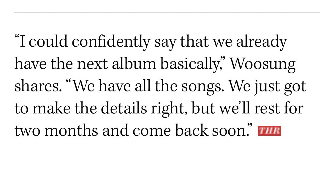 Important bit:

Woosung says they already have all of the songs of the next album. They will take a two month break and come back soon! 

#더로즈 #TheRose
