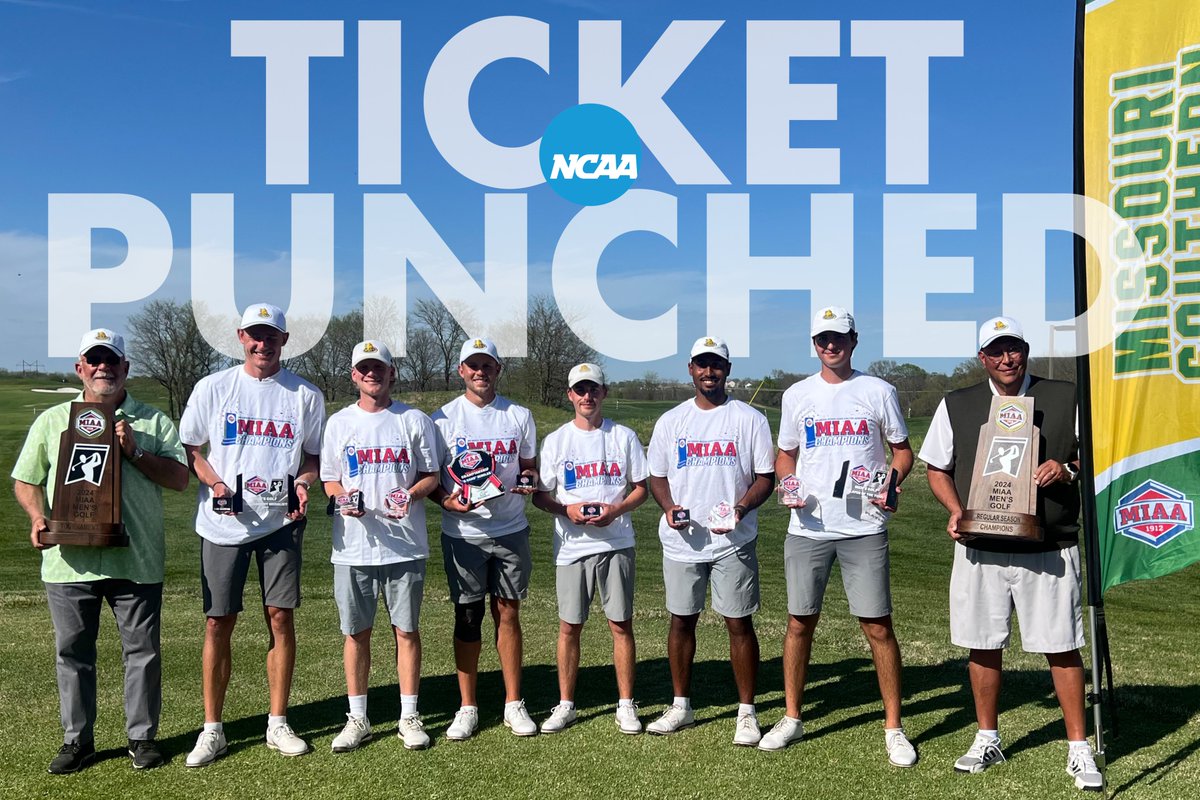 The Men's Tickets Are Punched 🎟️ The Missouri Southern Men's Golf team has qualified to compete in the NCAA Super Regional Tournament for the second consecutive year! The Tournament will take place May 9-11 at Kickingbird Golf Club in Edmond, Oklahoma.