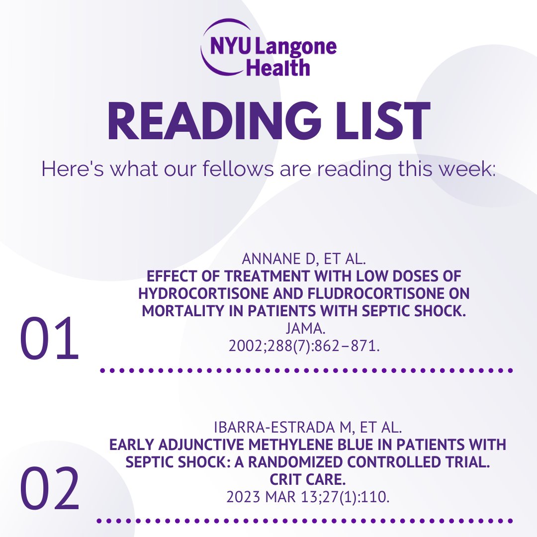 Here's what our fellows are reading for this today's #criticalcare themed journal club! 📖 1️⃣ @JAMANetworkOpen 👉 bit.ly/49SyVFY 2️⃣ @Crit_Care 👉 bit.ly/3WdlrkU #FellowFriday #Meded #ICU #shock #Resus #PCCM