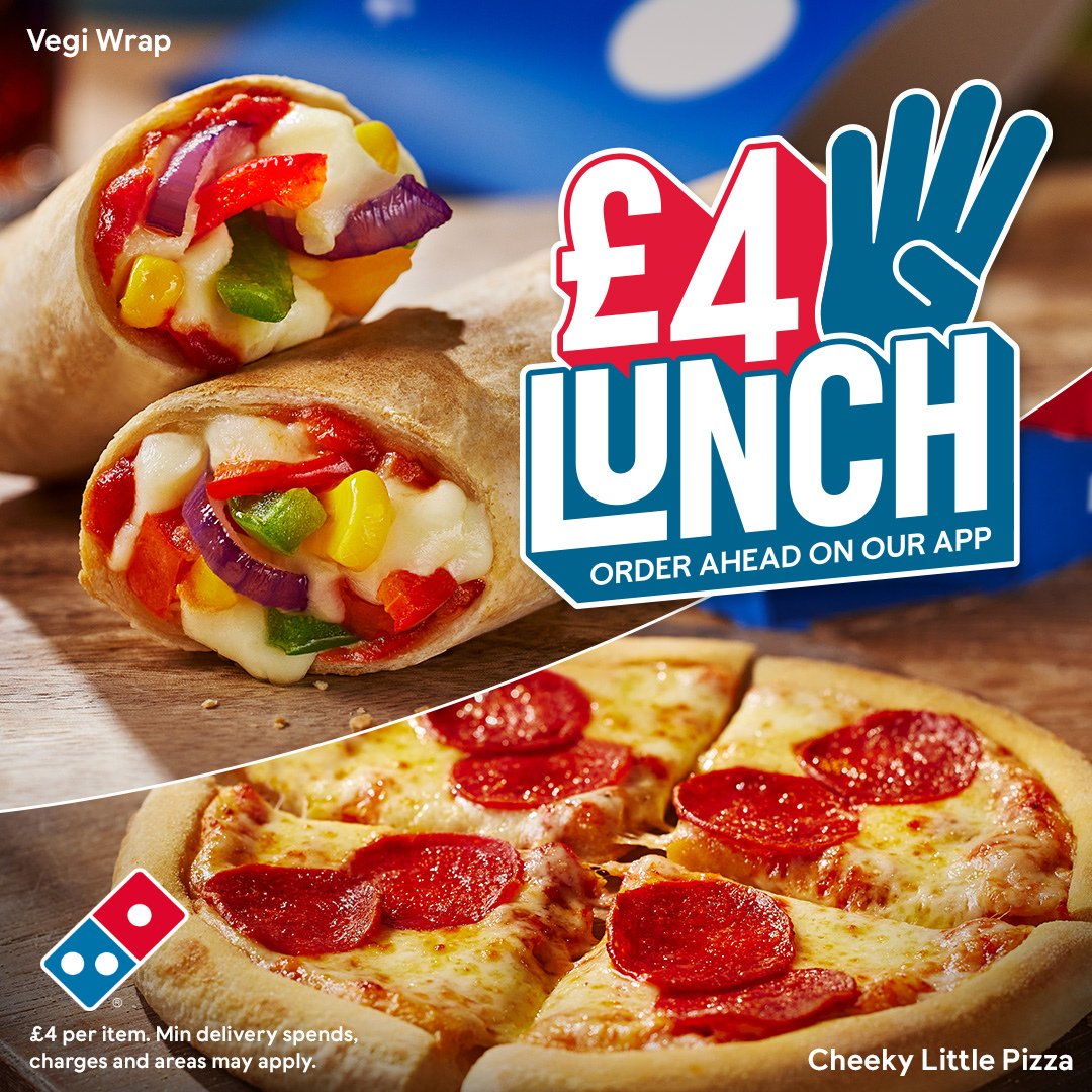 Get ready to lunch like a legend with @Dominos_Bham 🏆 Cheeky Little Pizzas, hot & cheesy wraps and more… including some EPIC bundles to spice up your lunchtime 🤯 What are you waiting for? Order Now 👉 dompizza.co/deals Limited time offers. Part stores only.