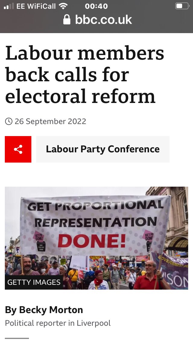 getprdone's tweet photo. There is plenty on the to do list of a Keir Starmer led Labour Party government.
But will they have #ProportionalRepresentation in their manifesto for the next GE ?
Will they legislate for PR prior to the following GE, as voted for by Labour delegates at #Lab2022 ?
#GetPRDone https://t.co/7EF69WRyIn