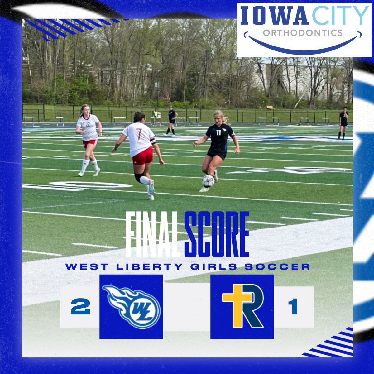 Your Iowa City Orthodontics final score - COMETS WIN!!!! This one went the distance with Maelyn Wainwright knocking away Regina's 5th attempt in PK's! Congratulations, girls!