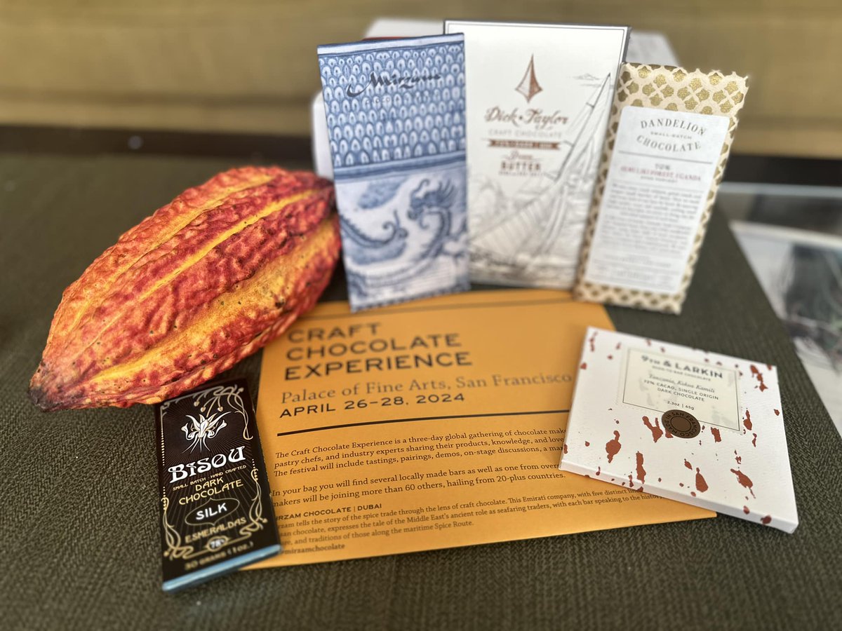 Now: 3 days of SF’s Craft Chocolate Experience at @PalaceOfFineArt.

Sessions like sake & chocolate w/ @SequoiaSake, medicinal histories of chocolate, molé class, “World’s Largest S’more”:
craftchocolateexperience.com/agenda

@DandelionChoco @craftchocolate @BisouChocolate @mirzamchocolate