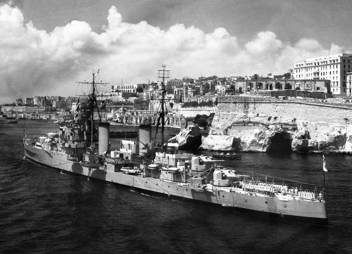 #ThisWeek in 1946, HMNZS Black Prince arrived in Dunedin, serving in #NZNavy until 1960. In 1953 she carried out Royal Tour escort duties for the liner Gothic. Image: Black Prince entering Grand Harbour Malta, 1953 bit.ly/BlackPrinceRNZN
