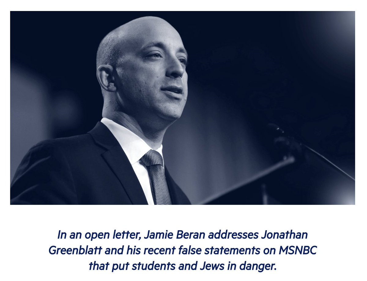 Read our CEO's response to @JGreenblattADL's Defamation of Student Protestors across the country. 🧵 bendthearc.us/jonathan_green…
